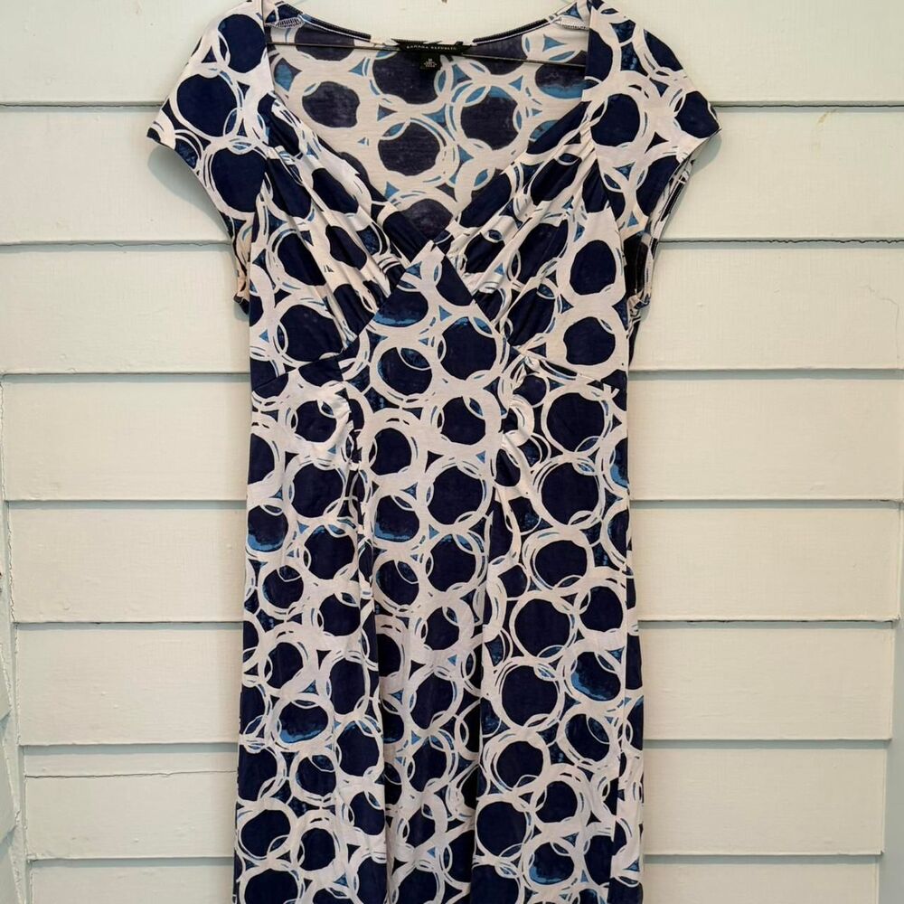 Banana-republic y2k 2000s polka dot summer mini dress silk/cotton medium - Picture 6 of 8